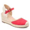 Journee Collection Womens Ashlyn Wedge Sandal - Red