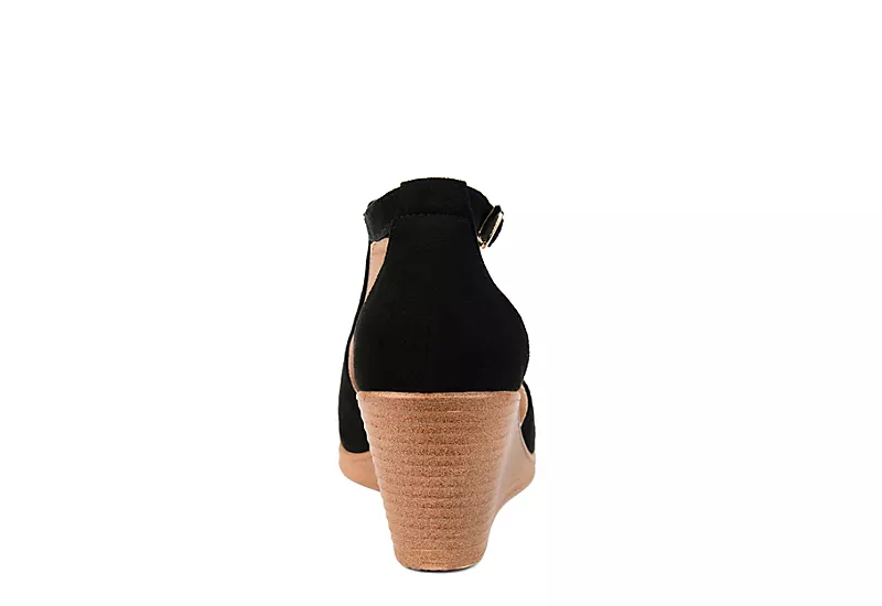 Journee Collection Womens Kedzie Wedge Sandal - Black 7 Journee Collection Womens Kedzie Wedge Sandal - Black - Image 5
