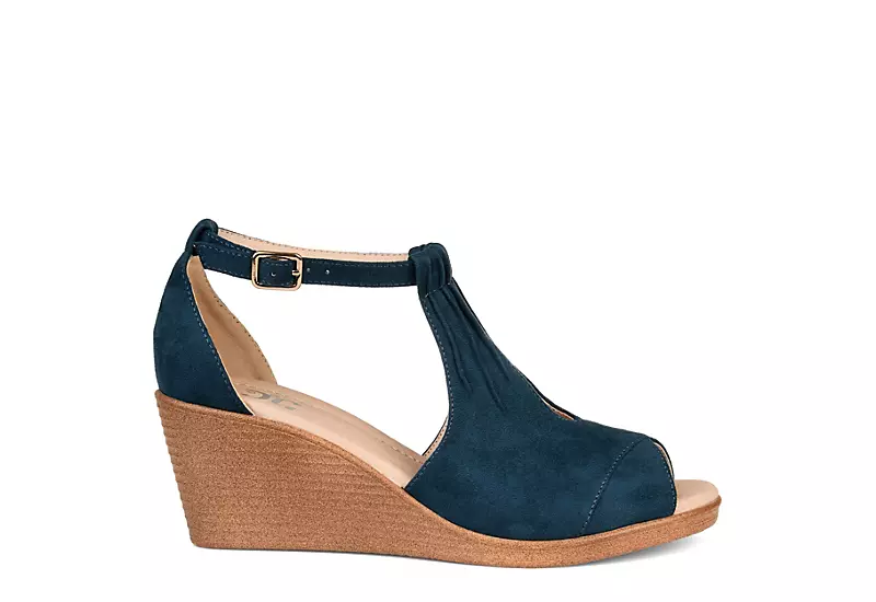 Journee Collection Womens Kedzie Wedge Sandal - Blue 4 Journee Collection Womens Kedzie Wedge Sandal - Blue - Image 2