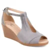 Journee Collection Womens Kedzie Wedge Sandal - Grey 2 Journee Collection Womens Kedzie Wedge Sandal - Grey -Heydude Shoes Store US 01 102267 00