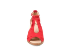 Journee Collection Womens Kedzie Wedge Sandal - Red -Heydude Shoes Store US 01 102268 02