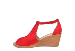 Journee Collection Womens Kedzie Wedge Sandal - Red -Heydude Shoes Store US 01 102268 03