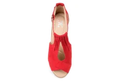 Journee Collection Womens Kedzie Wedge Sandal - Red -Heydude Shoes Store US 01 102268 05
