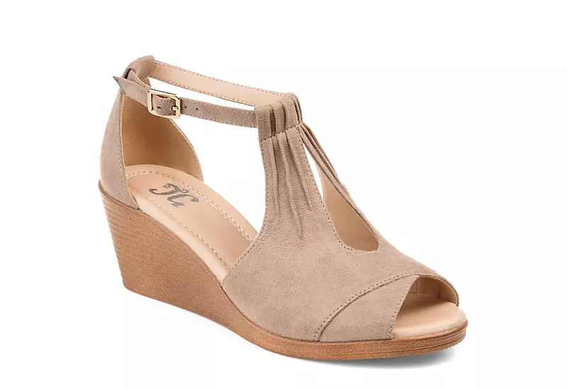 Journee Collection Womens Kedzie Wedge Sandal - Taupe 3 Journee Collection Womens Kedzie Wedge Sandal - Taupe
