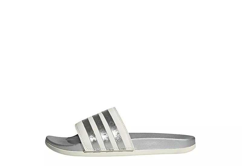 Adidas Womens Adilette Comfort Slide Sandal - White 5 Adidas Womens Adilette Comfort Slide Sandal - White - Image 3