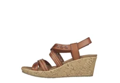 Skechers Womens Beverlee-delicate Glow Wedge Sandal - Cognac -Heydude Shoes Store US 01 202852 02