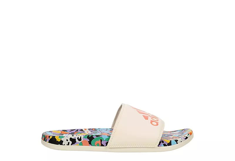 Adidas Womens Adilette Comfort Slide Sandal - Off White 4 Adidas Womens Adilette Comfort Slide Sandal - Off White - Image 2