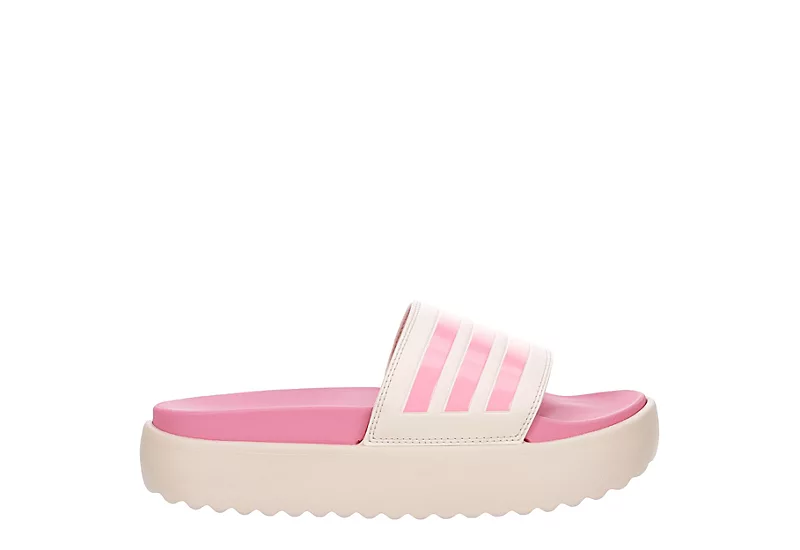 Adidas Womens Adilette Platform Slide Sandal - Pink 4 Adidas Womens Adilette Platform Slide Sandal - Pink - Image 2