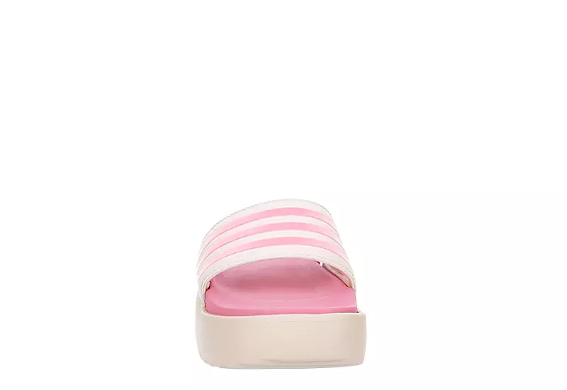 Adidas Womens Adilette Platform Slide Sandal - Pink 5 Adidas Womens Adilette Platform Slide Sandal - Pink - Image 3