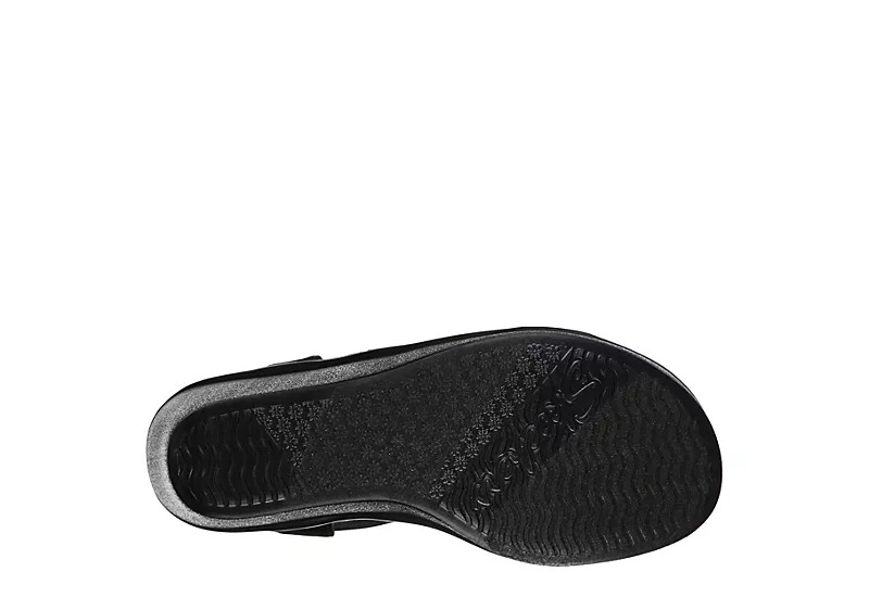 Skechers Womens Rumble On - Camp Glam Wedge Sandal - Black 7 Skechers Womens Rumble On - Camp Glam Wedge Sandal - Black - Image 5