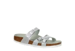 Birkenstock Womens Franca Vegan Footbed Sandal - Silver