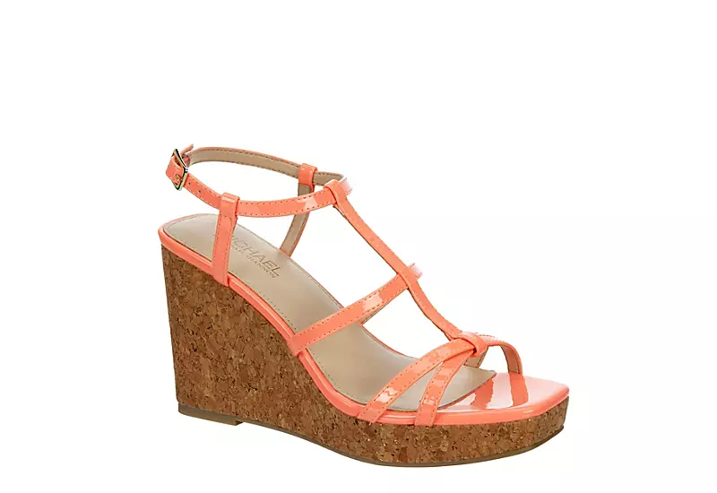 Michael By Michael Shannon Womens Natalia Wedge Sandal - Coral 3 Michael By Michael Shannon Womens Natalia Wedge Sandal - Coral