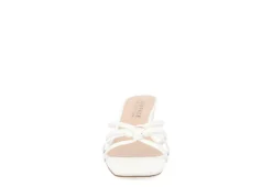 Journee Collection Womens Blayke Wedge Slip On Sandal - White -Heydude Shoes Store US 01 203653 02