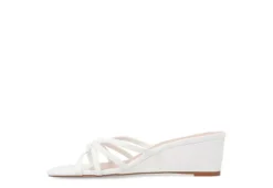 Journee Collection Womens Blayke Wedge Slip On Sandal - White -Heydude Shoes Store US 01 203653 03