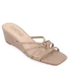 Journee Collection Womens Blayke Wedge Slip On Sandal - Taupe -Heydude Shoes Store US 01 203694 00