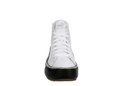Puma Womens Kaia High Top Platform Sneaker - White 11 Puma Womens Kaia High Top Platform Sneaker - White -Heydude Shoes Store US 01 400673 02