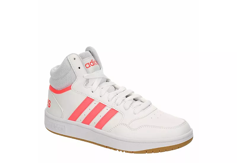 Adidas Womens Hoops 3.0 Mid Top Sneaker - White 3 Adidas Womens Hoops 3.0 Mid Top Sneaker - White