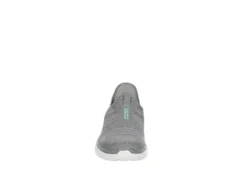 Skechers Womens Go Walk 6 Quick Fit Slip-ins Walking Shoe - Grey -Heydude Shoes Store US 01 401390 02