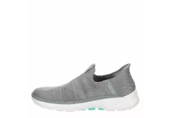 Skechers Womens Go Walk 6 Quick Fit Slip-ins Walking Shoe - Grey -Heydude Shoes Store US 01 401390 03