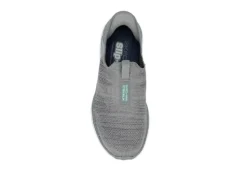 Skechers Womens Go Walk 6 Quick Fit Slip-ins Walking Shoe - Grey -Heydude Shoes Store US 01 401390 05