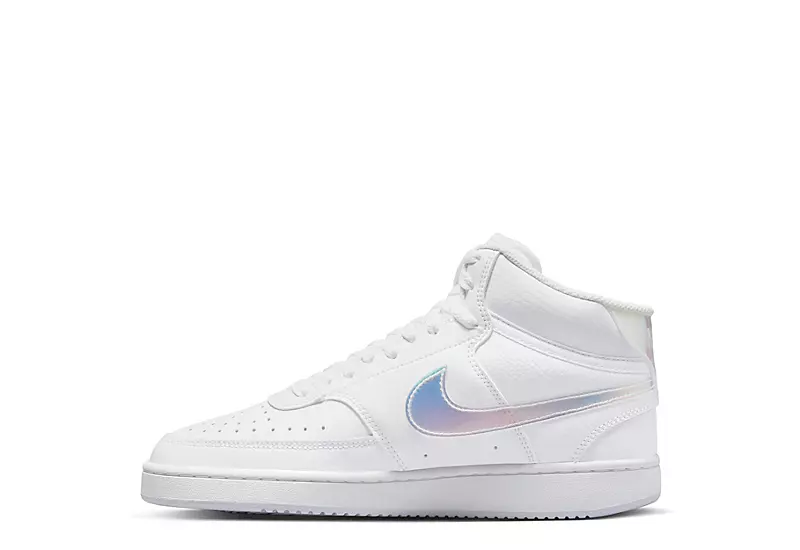 Nike Womens Court Vision Mid Sneaker - White 5 Nike Womens Court Vision Mid Sneaker - White - Image 3